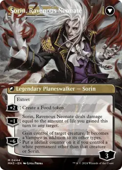 Sorin of House Markov Ravenous Neonate BORDERLESS - 0444 - Mythic - MH3 MTG - Image 2