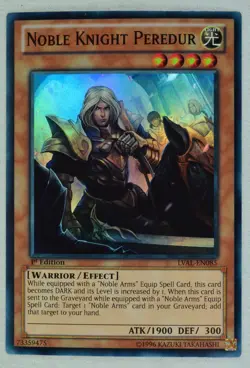 Yugioh Noble Knight Peredur LVAL-EN085 Super Rare 1st Edition - Image 1