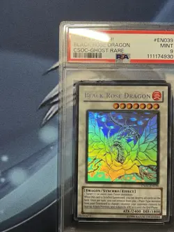 YuGiOh 2008 CSOC-EN039 Black Rose Dragon Ghost Rare PSA 9 Mint Unlimited - Image 3