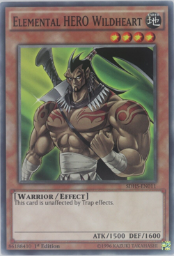 Yugioh Elemental HERO Wildheart SDHS-EN011 Common 1st Edition - Image 1