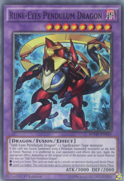 Yugioh Rune-Eyes Pendulum Dragon SDMP-EN043 Common 1st Edition - Image 1