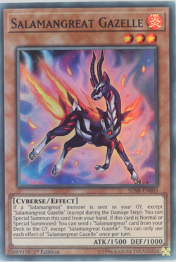 Yugioh Salamangreat Gazelle SDSB-EN003 Super Rare 1st Edition - Image 1