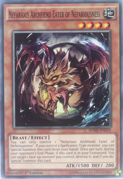 Yugioh Nefarious Archfiend Eater of Nefariousness SDMP-EN019 Common 1st Edition - Image 1