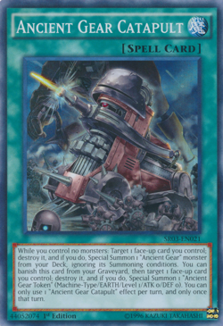 Ancient Gear Catapult [SR03-EN021] Super Rare Near Mint 1st Edition - Yugioh sin - Image 1