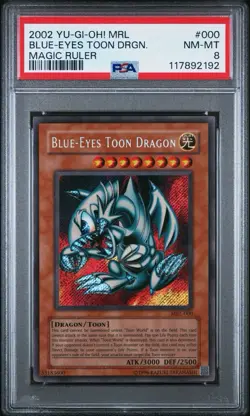 2002 Yu-Gi-Oh! Blue-Eyes Toon Dragon Magic Ruler MRL Unlimited Secret Rare PSA 8 - Image 1