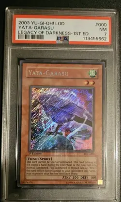2003 YU-GI-OH! LOD-LEGACY OF DARKNESS 1ST EDITION #000 YATA-GARASU PSA 7 - Image 1
