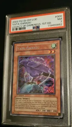 2003 YU-GI-OH! LOD-LEGACY OF DARKNESS 1ST EDITION #000 YATA-GARASU PSA 7 - Image 2