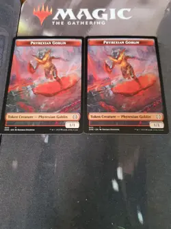Mtg. 2x Phyrexian Goblin Tokens. Phyrexia All Will Be One. Nm - Image 1