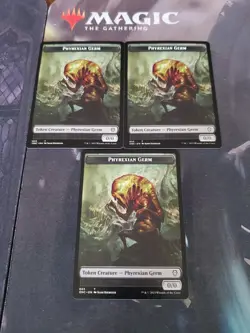 Mtg. 3x Phyrexian Germ Tokens. Phyrexia All Will Be One. Nm - Image 1