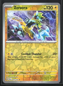 Pokemon Zeraora 055/142 Stellar Crown Reverse Holo Rare NM - Image 1