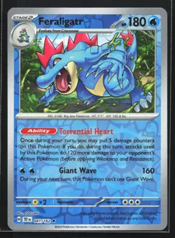 Pokemon Feraligatr 041/162 Temporal Forces Reverse Holo Rare NM - Image 1