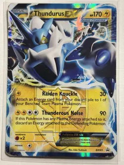 Thundurus EX BW81 - Black and White Black Star Promo Holo Pokemon Card - Image 1