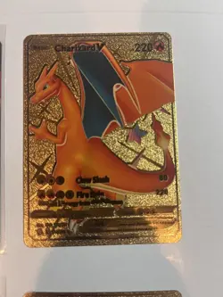 Charizard V Gold Foil Fan Art Collector Pokemon Card Claw Slash 4 Card Variation - Image 2