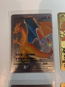 Charizard V Gold Foil Fan Art Collector Pokemon Card Claw Slash 4 Card Variation - Image 5