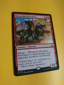 Silverclad Ferocidons. RAre RIX dinosaur Magic the Gathering Card. - Image 3