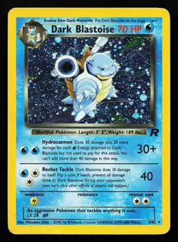 Dark Blastoise 3/82 Holo Rare Team Rocket Pokemon Card - Image 1