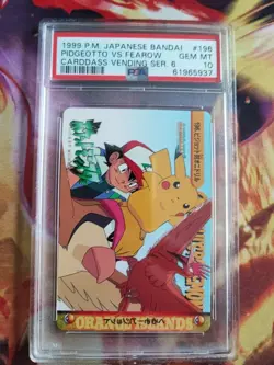 Pokemon Card Japanese 196 Carddass Vending Pikachu Pidgeot Vs Fearow PSA 10 - Image 2
