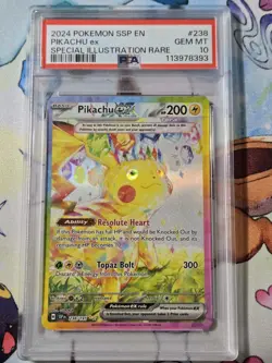 Pikachu Sir Surging Sparks Collectible Card PSA 10 Gem Mint 2023 - Image 1