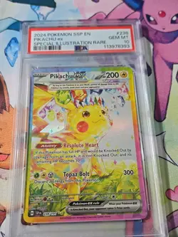 Pikachu Sir Surging Sparks Collectible Card PSA 10 Gem Mint 2023 - Image 3