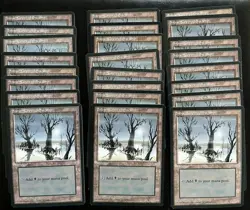 MTG - 24 x Snow-Covered Swamp - NM - Ice Age Basic Lands - Image 1