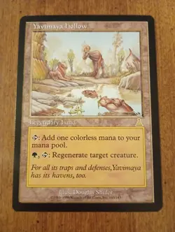 1999 Magic: The Gathering - Urza's Destiny - YAVIMAYA HOLLOW - Rare Land - NM - Image 1