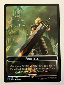 Cloud Foretell Treasure Token Final Fantasy Double Sided Surge Foil Hero 0010 - Image 1