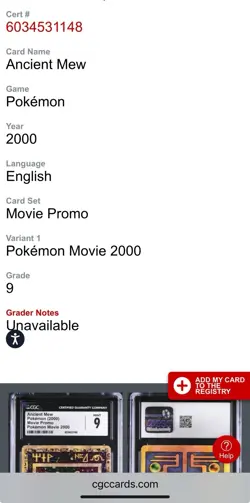 Vintage 1999-2000 Pokemon Card Movie Promo Ancient Mew, Mew #9, Mewtwo #3 - CGC - Image 4