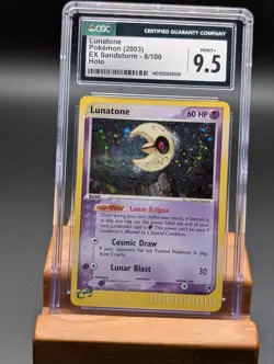 2003 Pokemon EX Sandstorm Lunatone Holo #8 CGC Mint+ 9.5 - Image 1