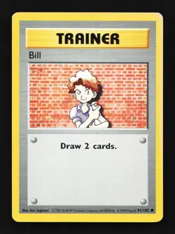 Bill 91/102 HP Base Set English Pokemon Card TCG - Image 1