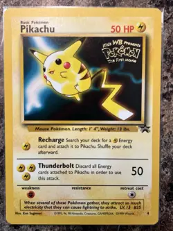 Pokemon Black Star Promo Pikachu #4 Kids' WB Movie Collectible Rare 🔥 - Image 1