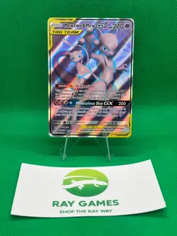 Pokemon TCG Mewtwo & Mew GX 222/236 Unified Minds Holo Tag Team Full Art DMG - Image 1