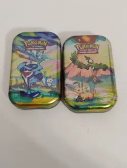Pokemon Vibrant Paldea Leafeon & Palafin Sealed Mini Tins - Image 1
