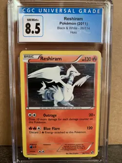 Pokemon Black & White Reshiram Holo 26/114 CGC 8.5 - Image 1