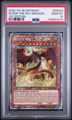 2024 YU-GI-OH! RA03-QUARTER CENTURY BONANZA 1ST ED SLIFER THE SKY DRAGON PSA 10 - Image 1
