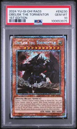 2024 YU-GI-OH! RA03-QUARTER CENTURY BONANZA 1ST ED OBELISK THE TORMENTOR PSA 10 - Image 1