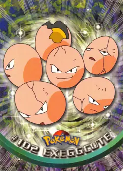 Exeggcute #102 - BLUE LOGO - NON-HOLO - Series 2 - TOPPS POKEMON CARD - LP/P - Image 1