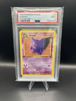 Pokemon Gengar Card 20/62 Fossil 1999 Non-Holo First Edition PSA 9 - Image 1