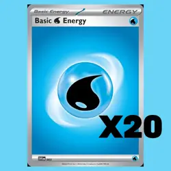 20x Water Energy Pokemon Cards - 2023 Scarlet & Violet - Pack Fresh - Image 1