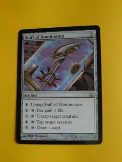 Staff of Domination. Artifact Rare. Fifth Dawn. VG Magic the Gathering Card. - Image 1