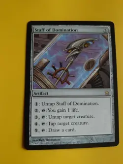 Staff of Domination. Artifact Rare. Fifth Dawn. VG Magic the Gathering Card. - Image 2