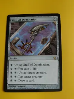 Staff of Domination. Artifact Rare. Fifth Dawn. VG Magic the Gathering Card. - Image 3