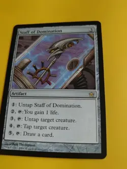 Staff of Domination. Artifact Rare. Fifth Dawn. VG Magic the Gathering Card. - Image 4