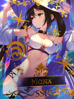 SSR Beautiful Waifu Card - Mona - Goddess Story Genshin Impact Foil - Image 4