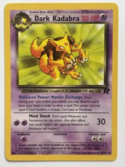 Dark Alakazam, Dark Kadabra, Abra Team Rocket Regular 3-card Set Light Play - Image 4