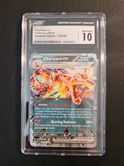 CGC 10 GEM MINT Charizard Ex 125/197 HOLO RARE Obsidian Flames Pokemon Card - Image 1
