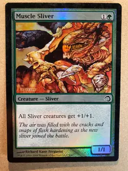 MTG 1x FOIL Muscle Sliver Premium Deck Series: Slivers Magic the Gathering x1 NM - Image 1