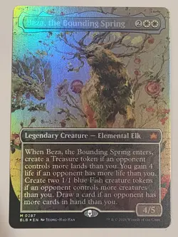 MTG Beza, the Bounding Spring Borderless BLB 287 Foil M Near Mint - Image 1