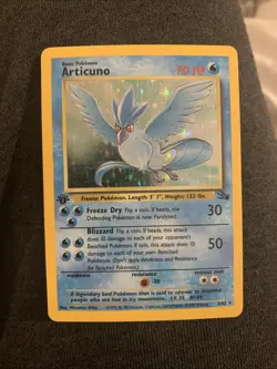 Articuno Fossil 1st First Edition Holo Pokemon 2/62 WOTC Vintage - Image 1