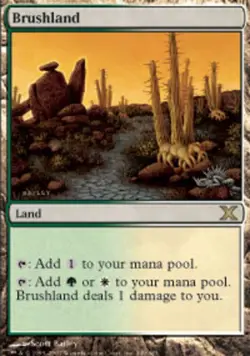 MTG Brushland, Tenth Edition, Damaged, English - Image 1