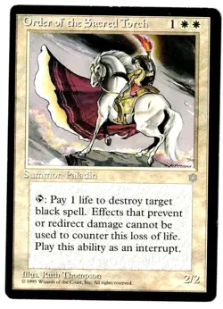 Order of the Sacred Torch - Ice Age 1995 MTG White Creature Rare LP - Image 1